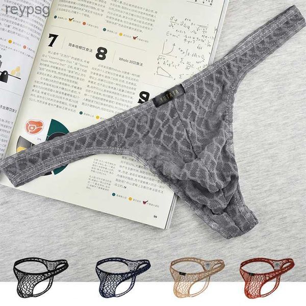 Cuecas calcinha masculina sexy de cintura baixa roupa interior renda masculina transparente t-back tentação tangas sissy jockstrap lingerie quente yq240215