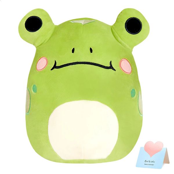 Мягкая зеленая лягушка, мягкая кукла для сна, круглые декоративные подушки с поднятым лягушачьим глазом, милый комфортный подарок для детей, игрушки для дома 240118