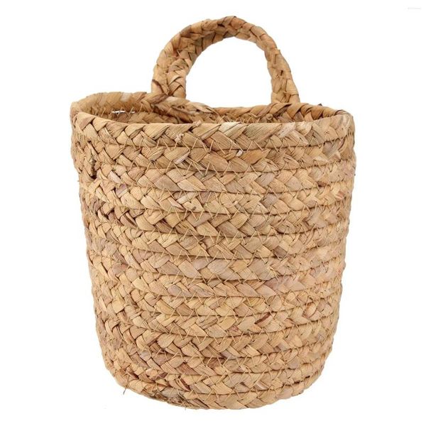 Bolsas de jóias parede pendurado rattan cesta plantador indoor ao ar livre corda flor planta pote decoração vaso de flores s