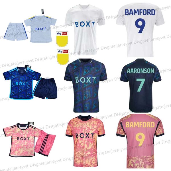 23 24 Bamford Llorente Leeds Unitedes Camisas de futebol 2023 2024 Terceiro Adams Aaronson HARRISON JAMES Homens Crianças Home Away Camisa de futebol laranja Maillot de Foot Kits