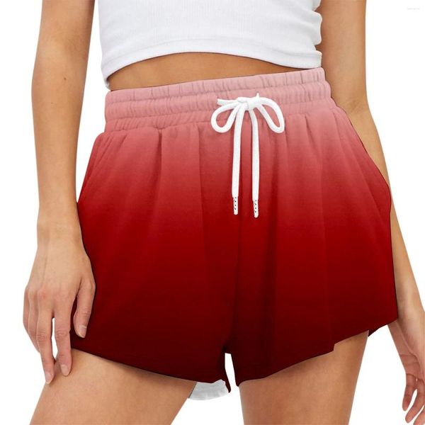 Pantaloncini attivi da donna stampati alla moda casual da spiaggia pantaloni da sci da donna pantaloncini da bici da donna