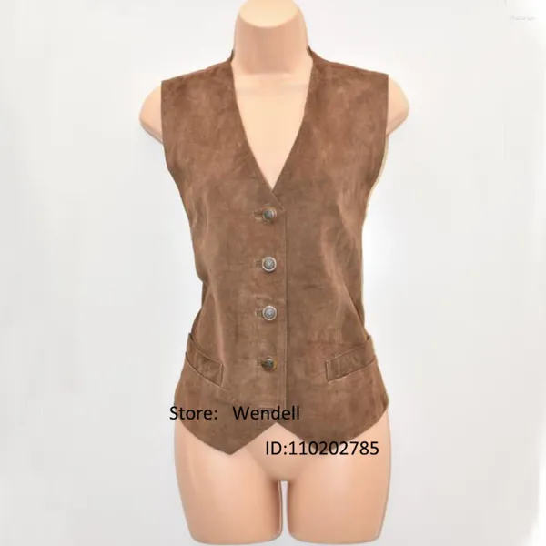 Gilet da donna Gilet in pelle scamosciata Giacca monopetto slim fit senza maniche Boho Abbigliamento Prodotti in vendita 2024 Abbigliamento per donna