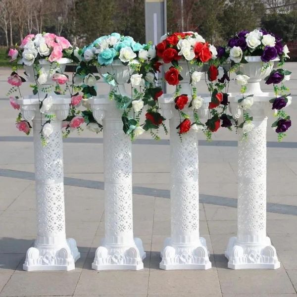 Dekorative Blumen, modische Hochzeits-Requisiten, römische Säulen, weiße Kunststoffsäulen, Blumentopf, Straßenführung, Ständer, Party-Event