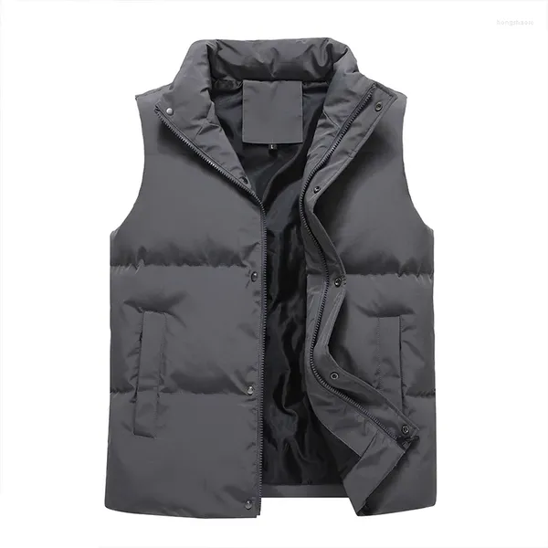 Gilet da uomo Gilet di marca tinta unita moda Giacca senza maniche di alta qualità in cotone più gilet in velluto da uomo ultra leggero inverno caldo