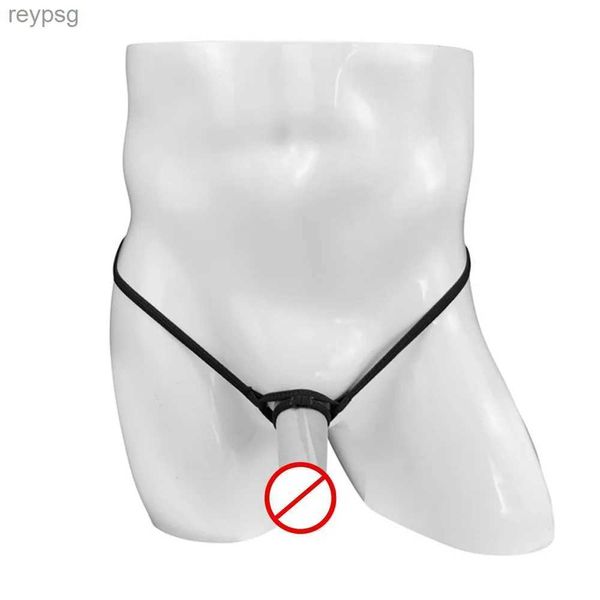 Slips Höschen Sexy Hot Herren Cockring Unterwäsche Mann Offener Schritt G-String Penis Loch Tangas Männer Erotische Dessous Crotchless Thin String YQ240215