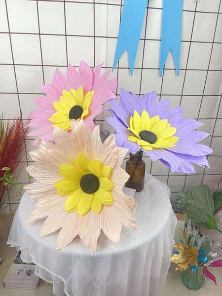 Dekorative Blumen, simulierte PE-große Blume, Sonnenblume, Heimdekoration, Innenbereich, Stand-Hintergrund, Frühlingsdekoration, hochwertige künstliche Blumen