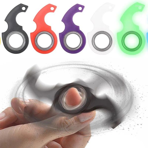 Schlüsselanhänger Spinner Stress Spielzeug Schlüsselanhänger Metall Idget Kid Fingerspitze Spinning Schlüsselanhänger Finger Fidget Ring Linderung von Angst Langeweile Party Geschenk