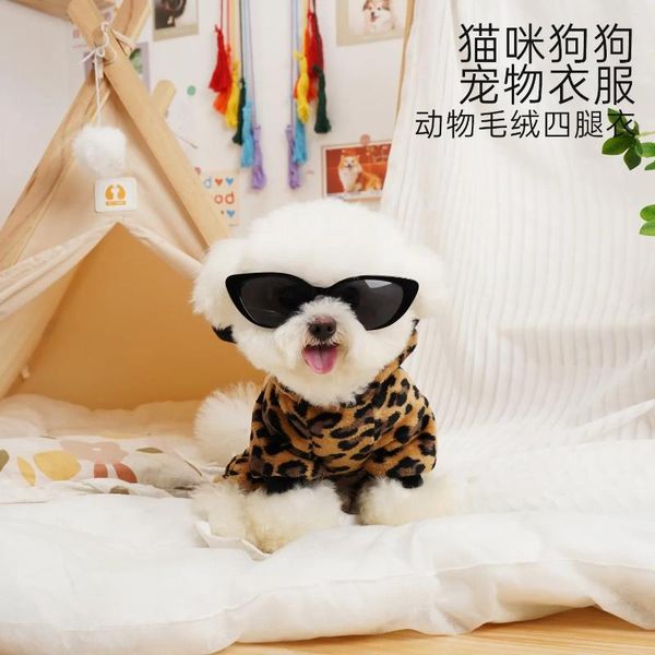 Cão vestuário inverno versão coreana do engrossado pelúcia roupas para animais de estimação teddy do que panda microfone cachorrinho com capuz