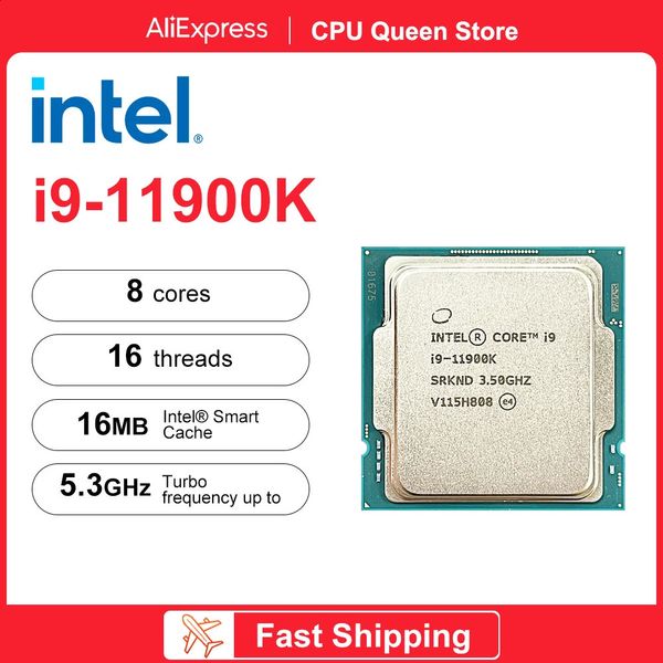 Процессор Intel Core i911900K i9 11900K, 35 ГГц, 8 ядер, 16 потоков, 11-й процессор DDR4, 16 м, 125 Вт, LGA 1200, игровой процессор 240123
