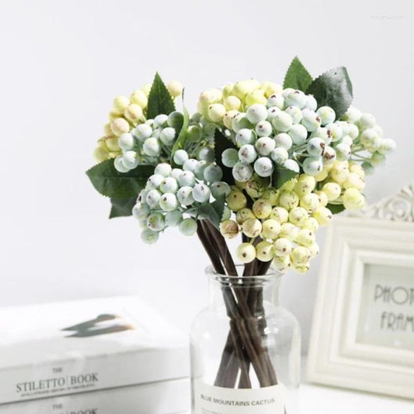 Flores decorativas 1 pacote frutas artificiais flor plantas falsas espuma decoração de natal para casa festa de casamento ano mesa arranjo