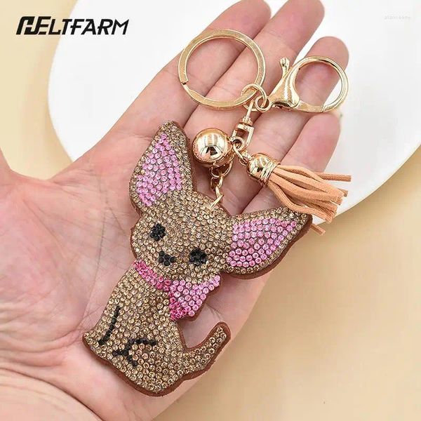 Schlüsselanhänger Netter Chihuahua Hund Schmetterling Schuhe Liebe Becher Katze Schädel Kristall Metall Schlüsselbund Für Frauen Tasche Anhänger Charms Zubehör Schmuck