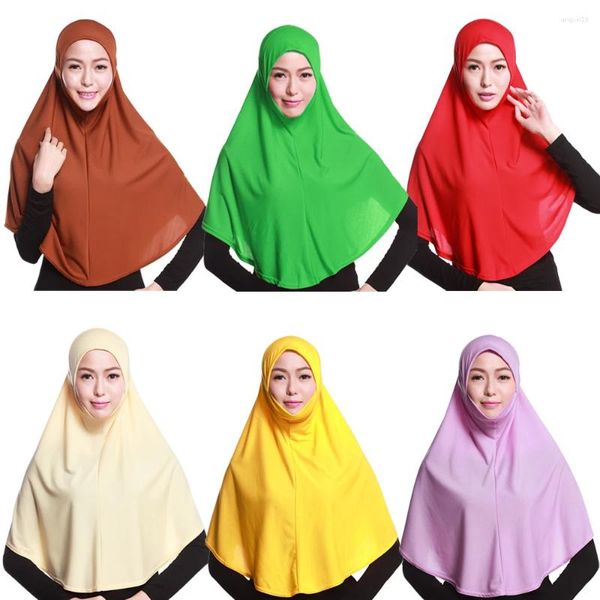 Abbigliamento etnico Donne musulmane Copertura completa Interno Hijab Scialli lunghi Sciarpe avvolgenti Copricapo Foulard morbido Bandane Cofano arabo islamico