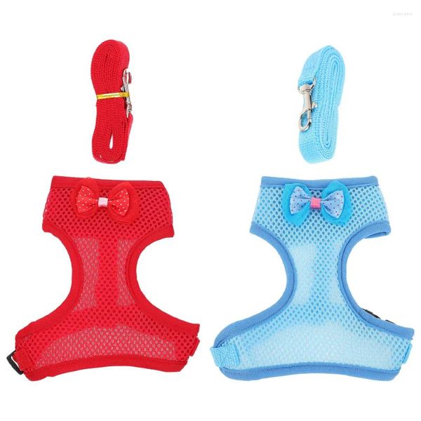 Collari per cani 2 set Cintura regolabile Gilet per galline Corde per trazione per galline Guinzagli per animali Forniture per galli