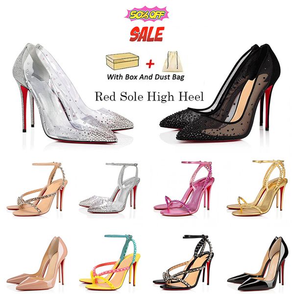 Designer red bottoms heels Scarpe da donna con tacco alto Dress Shoes Studded High Heel Nude Champagne Ladies Shoes womandress High Heel shoe
