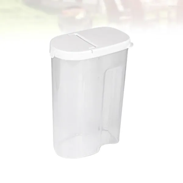 Garrafas de armazenamento 1 pc caixa de preservação de recipiente de grãos de cozinha selada com tampa para (tamanho grande branco)