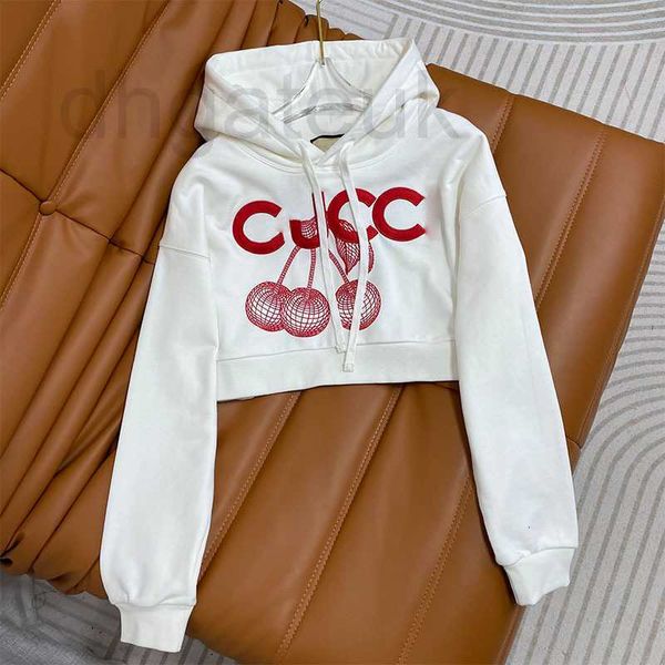 Hoodies das mulheres moletons designer marca novo clássico versátil idade reduzindo casual carta solta bordado cereja gota ombro curto suéter pu38