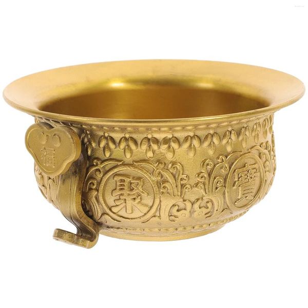 Tigelas de tesouro tigela templo adoração oferecendo decoração de escritório delicado casa cornucópia artesanato ornamento de cobre decoração