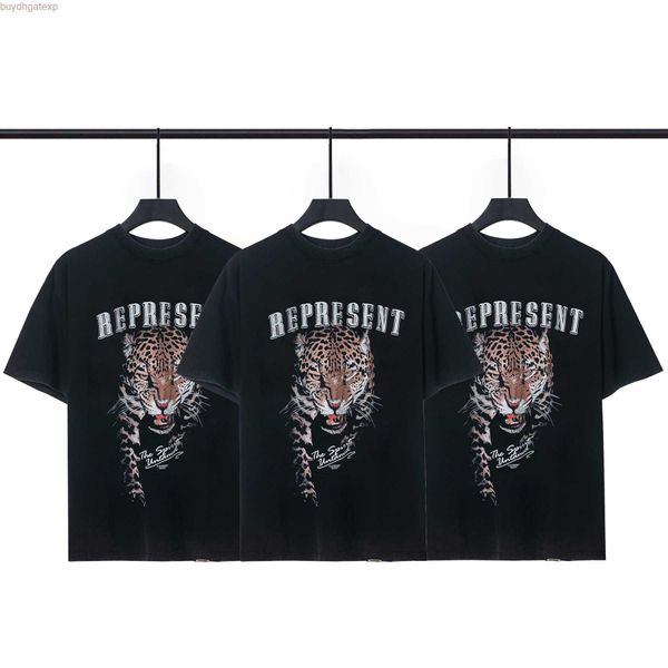 R87y camisetas masculinas represnet-camisa tigre impressão high street lavado velho solto manga curta camiseta para homens e mulheres casais