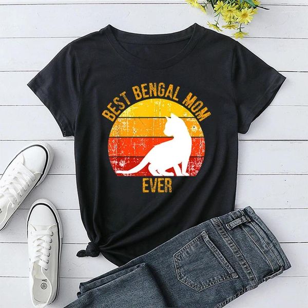 Camiseta masculina bengala mãe sempre imprimir camiseta harajuku camisa hip hop streetwear verão gato kawaii roupas dia das mães topos t