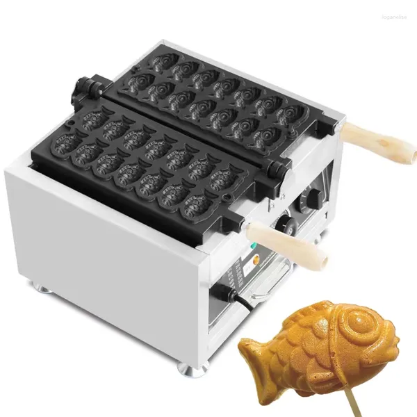 Fabricantes de pão Comercial 14 Pcs Pequeno Peixe Waffle Maker Em Forma de Máquina Taiyaki Antiaderente Equipamento de Lanche de Aço Inoxidável