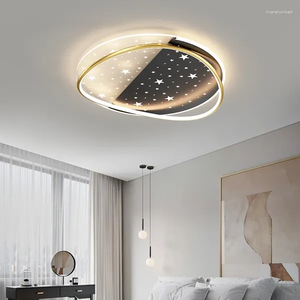 Lampadari Lampadario moderno a LED rotondo per soggiorno camera da letto cucina oro lustre stella lampada a sospensione a soffitto decorazioni per la casa apparecchi di illuminazione