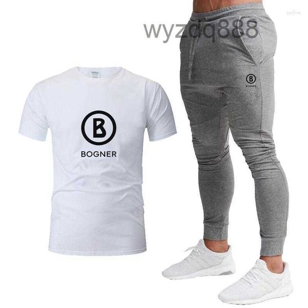 Herren Trainingsanzüge Bogner Baumwolle Kurzarm Sommer Sportanzug T-Shirt Lose Halbarm RZPZ