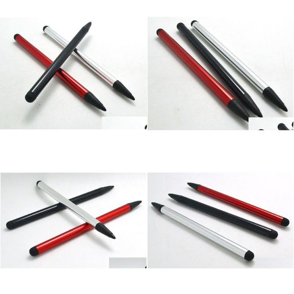 Canetas Stylus de alta qualidade capacitiva caneta resistiva touch sn lápis para pc telefone preto branco vermelho entrega computadores rede tabl otgnl