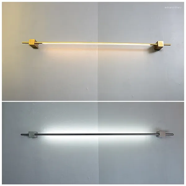 Lampada da parete moderna semplice striscia geometrica soggiorno modello El lampada da pranzo WC bagno luci per specchio cosmetico