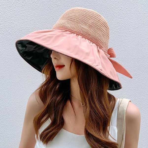 Berets 2024 Mode Großhandel Sommer UV Anti Outdoor Freizeit Sonnenblende Hut Fischer Kappe Für Frauen