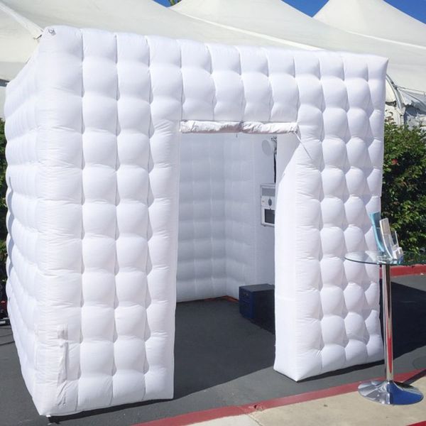 8x8x5mH (26,2x26,2x16,4 pés) atacado ao ar livre branco portátil inflável tenda quadrada tenda/tendas de cubo de ar cabine fotográfica de casamento para festa ou feira comercial