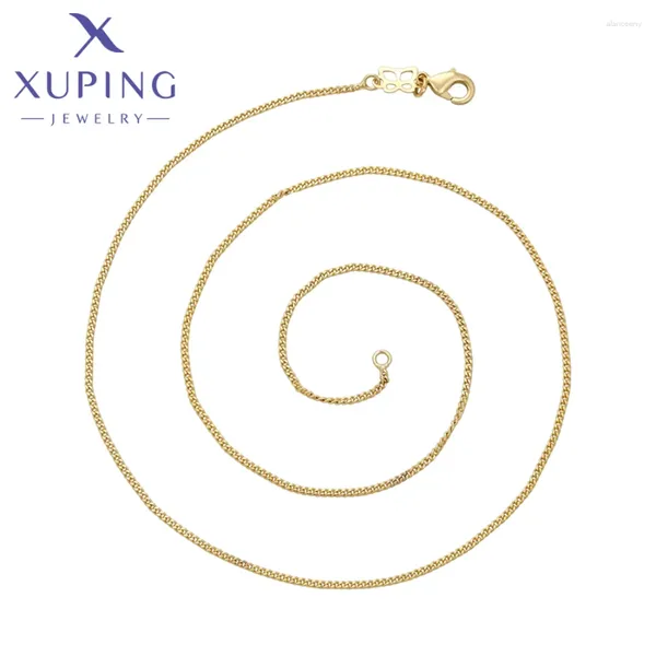 Catene Xuping Gioielleria 45 cm Accessori semplici Collana a catena color oro chiaro in lega di rame per donna S00143846