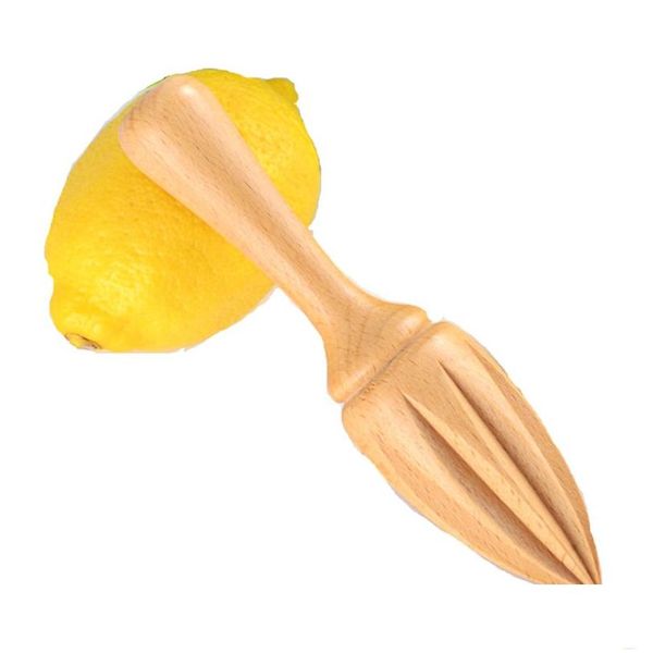 Utensili per frutta e verdura Spremiagrumi di faggio e limone Spremiagrumi manuale in legno Estrattore di succo di agrumi d'arancia Alesatore Cucina Consegna a domicilio Dhgms