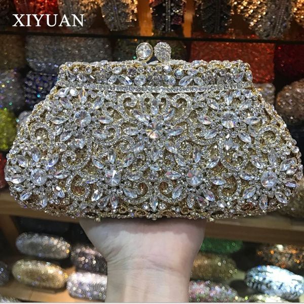 oro / grigio / viola / argento strass di cristallo donna borsa da sera acquamarina borse incrostate di cristalli borse da festa pochette piccola 240125