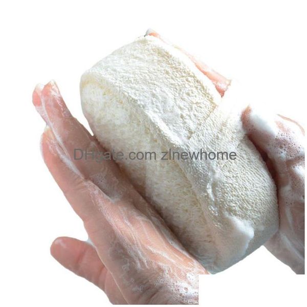 Spazzole da bagno Spugne Scrubber 100% naturale Luffa Spugna Scrubber Spazzola Esfoliante Doccia Corpo Spa Masr Per uomini e donne Drop Dhhuj