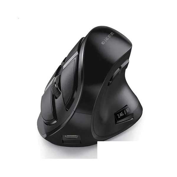 Mouse Seenda Mouse verticale ricaricabile Bluetooth 5.0 3.0 Wireless per PC portatile Ipad 2.4G USB Gioco ergonomico 240119 Drop Delivery C Otnah