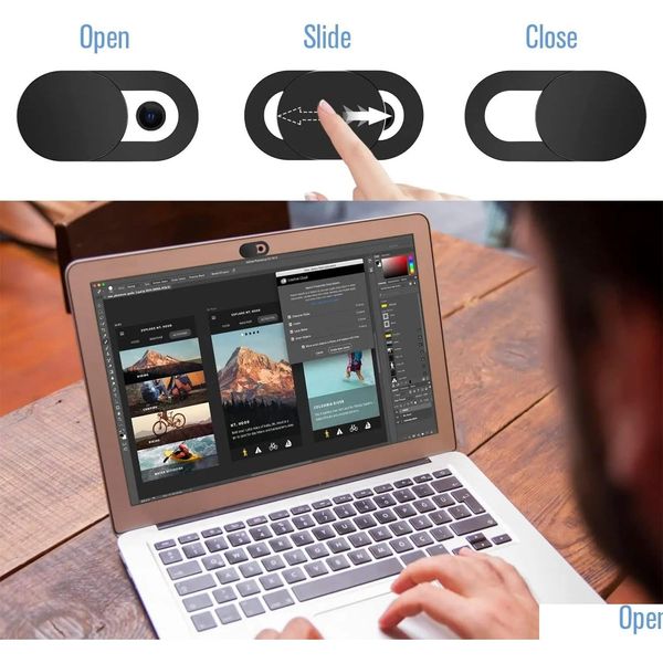 Laptop Securities Webcam ER Shutter Magnet Slider Kunststoffkamera für Ipad Tablet Web Pc Mobiltelefonlinsen Datenschutzaufkleber Drop Deliv Ot1TZ