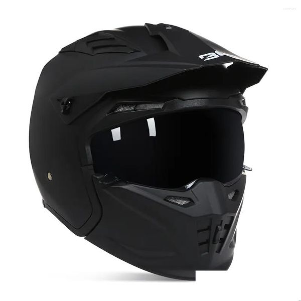 Motosiklet Kaskları Modar 3/4 Açık Yüz Vintage Dirt Bike Cascos FL Kask Kişilik Kapalı Yol Değiştirilebilir Çene Para Moto Dot ECE DROOM OTSBF