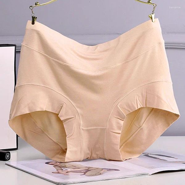 Calcinha feminina modal tamanho grande boyshorts perna larga cintura alta cuecas hip coberto roupa interior da senhora