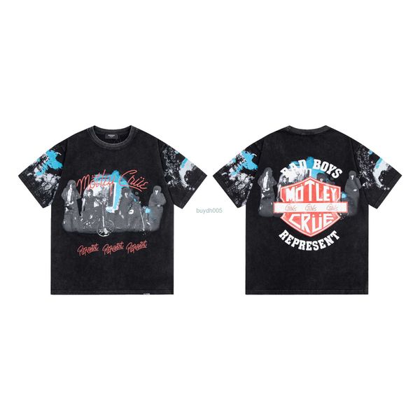 Herren T-Shirts Presentt-shirtative Motley Cure Rock Punk Motorrad Aufdruck Schönes trendiges verwaschenes altes Kurzarm-T-Shirt Naax