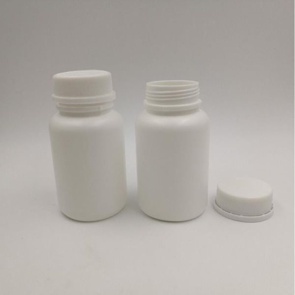 Kostenloser Versand 50 Stück 100 ml 100 cc HDPE Weiße medizinische Pillenflasche aus Kunststoff, leere nachfüllbare Kapselnflasche mit manipulationssicherer Kappe Rhmic Kdbvj