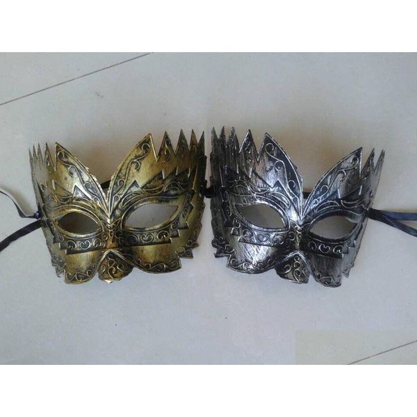 Parti Maskeleri Erkek Masquerade Maskesi Klasik Retro Yunan Roman Asker Gladyatör Parti Top Mardi Gras Yüz Göz Altın ve Drop Delive Dhy6z