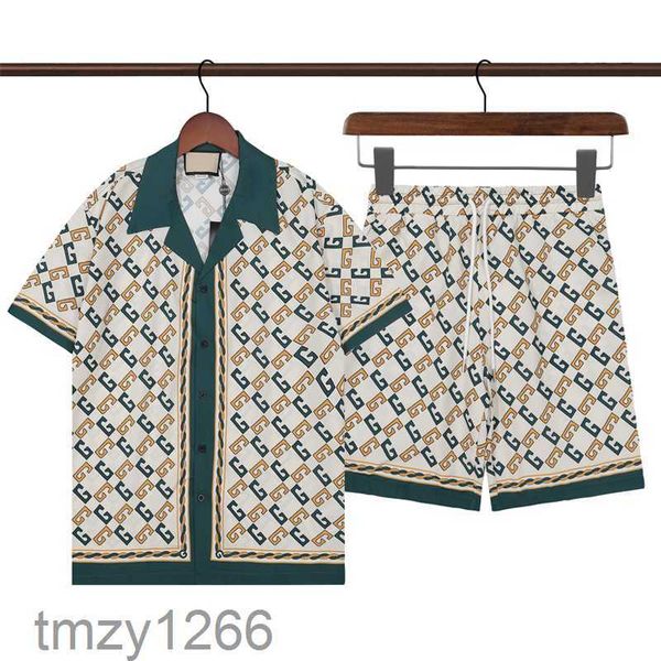 23ss Set di tute da uomo di design Classico di lusso Moda Camicie hawaiane Tute Pantaloncini con stampa di ananas Camicia a maniche corte 789789 737D