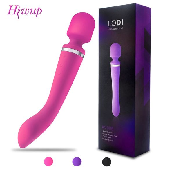 20 velocidades poderoso vibrador vibrador feminino av varinha mágica massageador g ponto clitóris estimulador adulto brinquedos sexuais para mulheres masturbador 240202