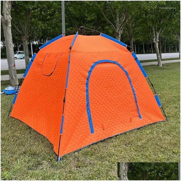 Tendas e abrigos Yousky Tenda de pesca no gelo espessada inverno 3-4 pessoas casa à prova de chuva com entrega de algodão esportes ao ar livre Campi Otjqv