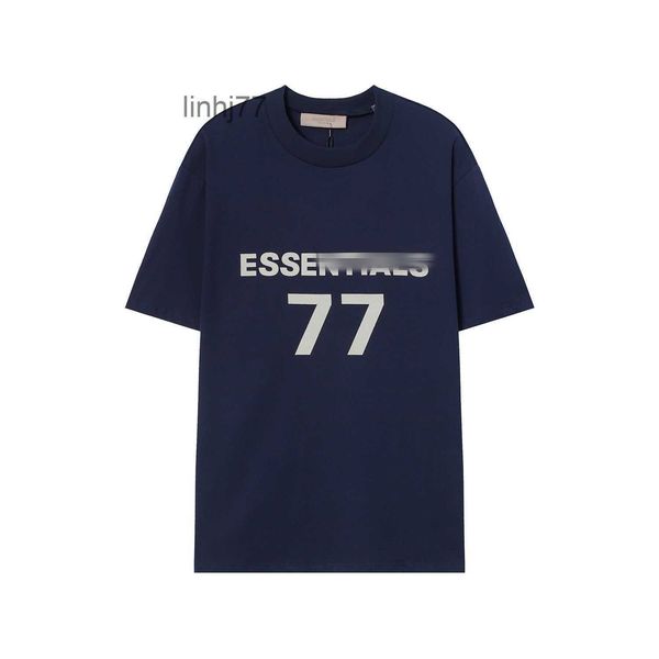 Ess T-Shirts Designer Herren Sommer Tops Luxurys Buchstabe 77 Reine Baumwolle Kleidung Polos Kurzarm Rundkragen Hoodies Kleiden KapuzeQII4