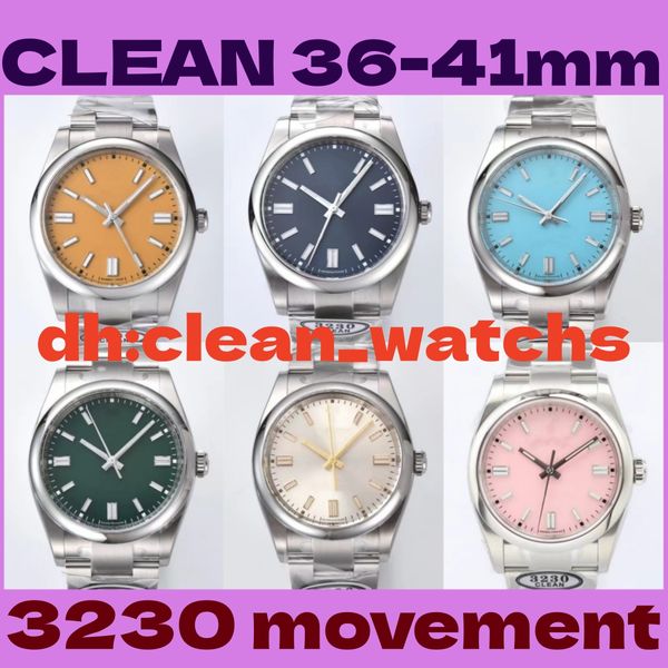 Clean Factory CAL.3230 movimento tudo-em-um 41mm relógio masculino relógios mecânicos espelho de safira que brilha no escuro à prova d'água