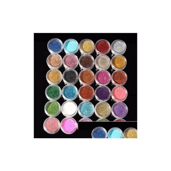 Sombra de olho 30 pcs cores misturadas pigmento glitter mineral spangle sombra maquiagem cosméticos conjunto compõem shimmer brilhando sombra de olho gota d dhsfk