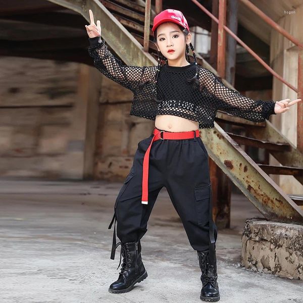 Bühnenkleidung Kinder Jazz Dance Kostüme Mädchen Street Catwalk Performance Kleidung für Kinder Hip-Hop Tide 110-170 cm Höhe DWY4017