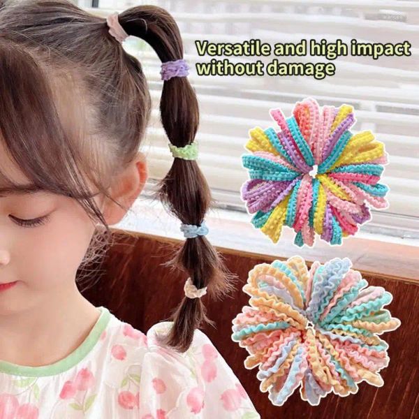 Accessori per capelli 10 pezzi elastico color caramella per bambini carino corda per tessitura dolce copricapo innocuo per bambini