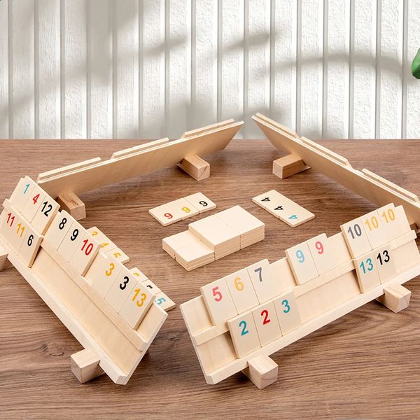 Piastrella in legno in movimento rapido Scheda classica 2-4 persone Mahjong Digital Home Family Party Game Versione da viaggio 240202